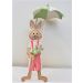 Hanging Rabbit with umbrella - boy - Tin Plate 18cm