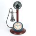 W2809 Retro Telephone Metal Case Mantel Clock by Hometime