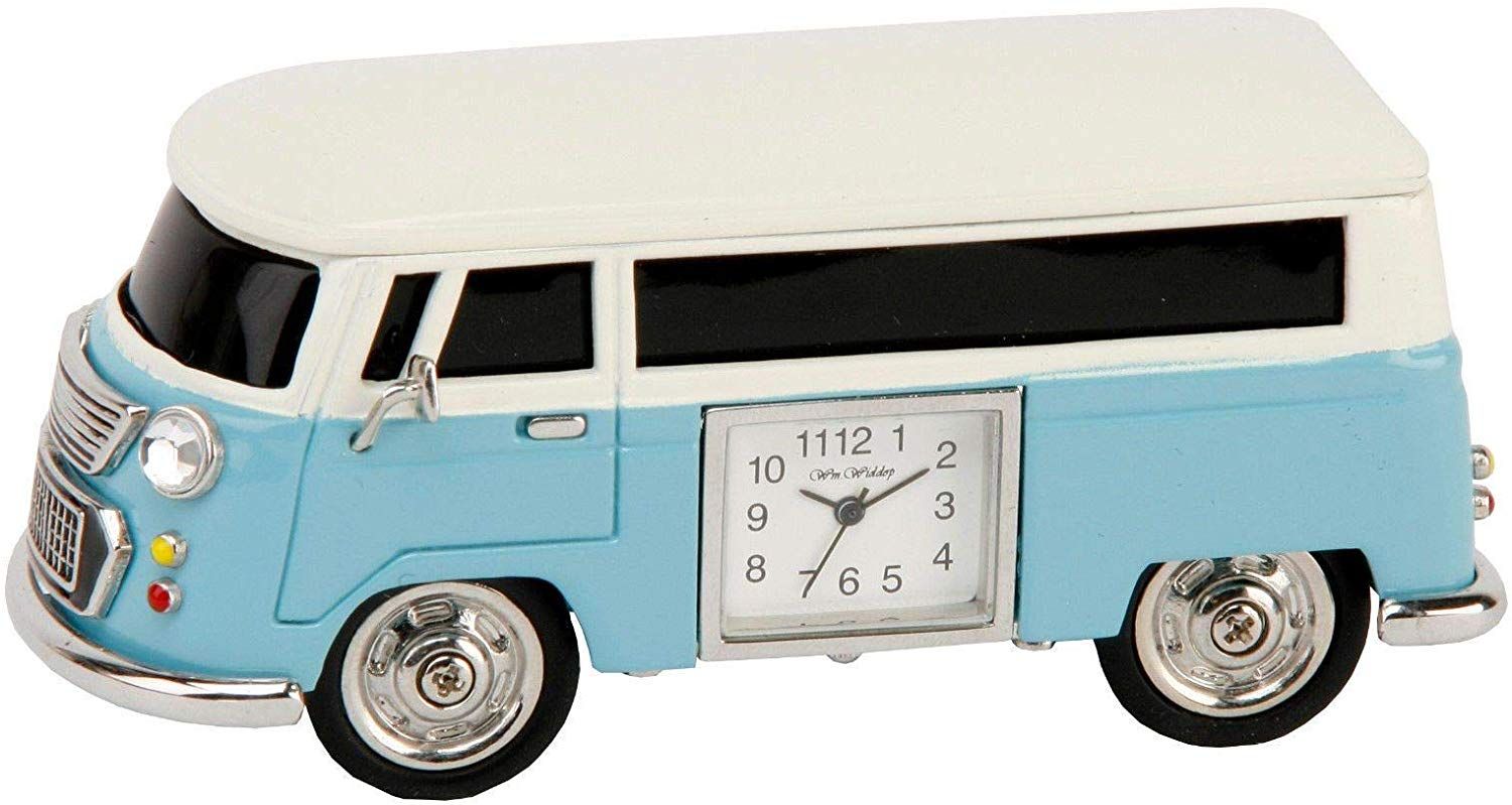 Blue Camper Van Miniature Clock by Widdop & Co 9710BL