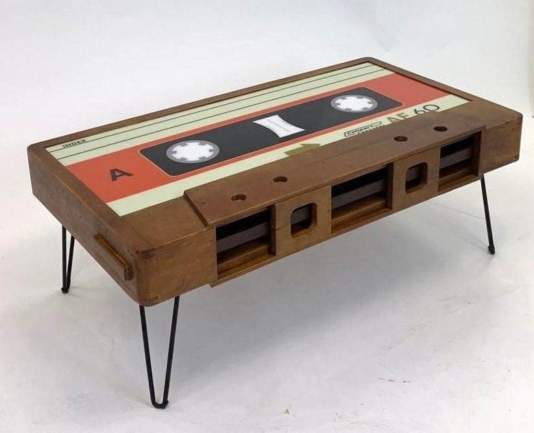 Cassette Tape Coffee Table Solid Wood