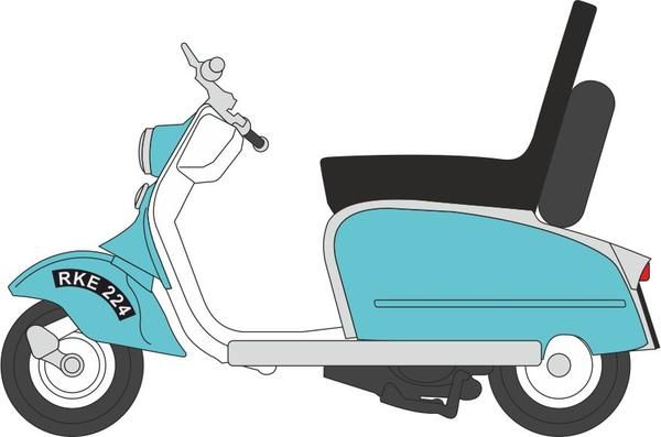 Oxford Diecast Scooter Blue/White 76SC001
