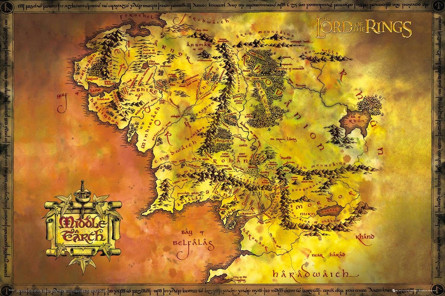 Lord of the Rings Map Poster FP2647
