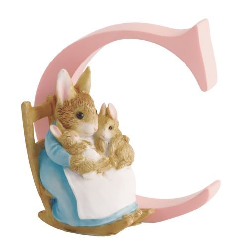 Beatrix Potter Alphabet Letter C Mrs Rabbit & Bunnies Figurine A4995 by Enesco