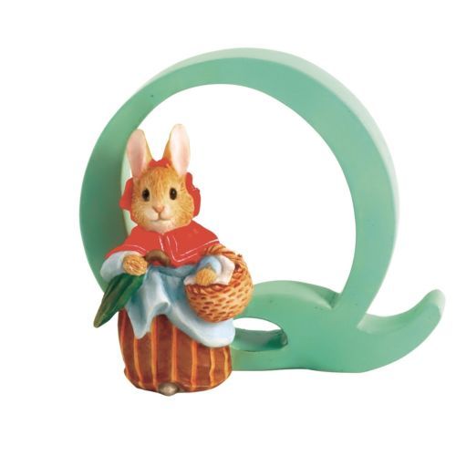 Beatrix Potter Alphabet Letter Q Mrs Rabbit Miniature Figurine by Enesco A5009
