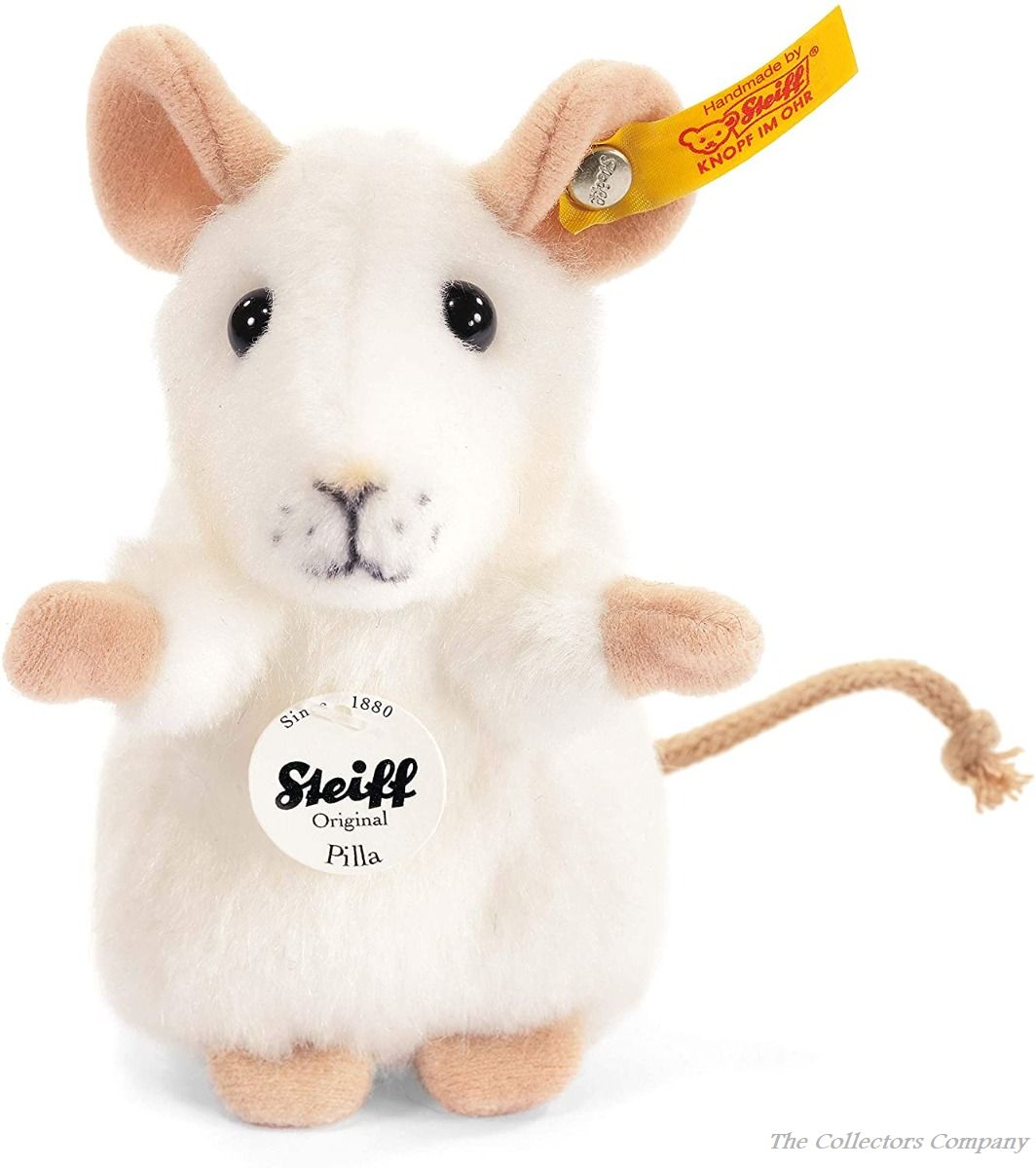 Steiff Pilla Mouse White Plush 10cm 056215