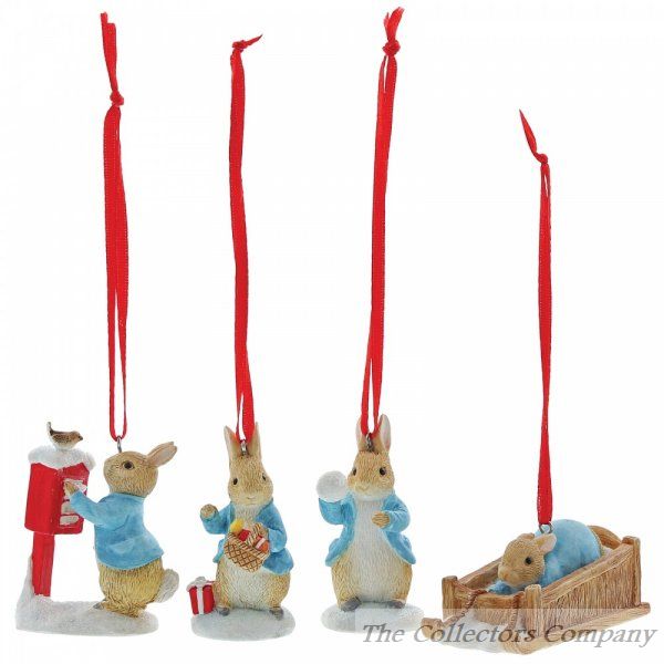 Beatrix Potter Peter Rabbit Set of 4 Hanging Ornaments by Enesco A29927