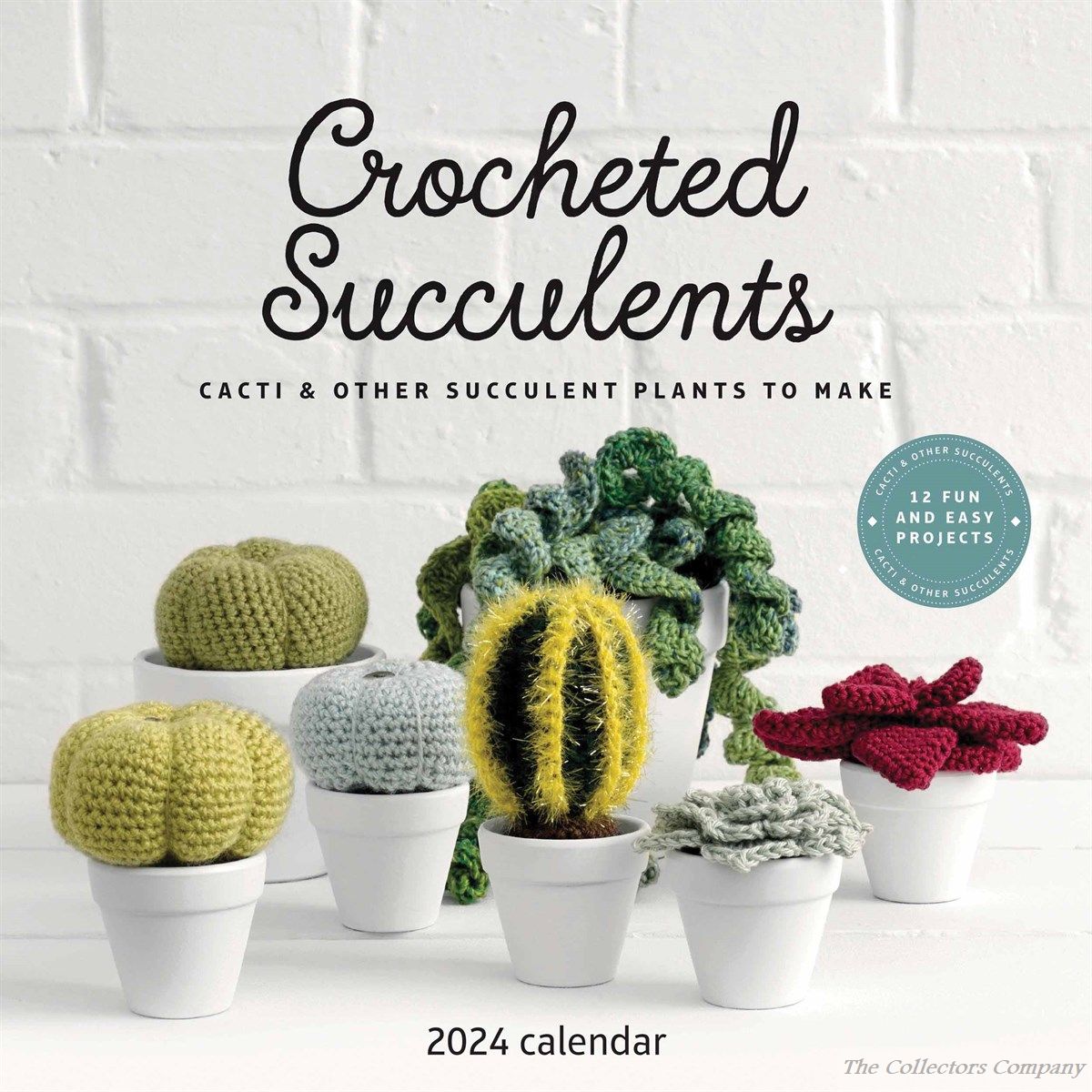 Crocheted Succulents Wall Calendar 2024 