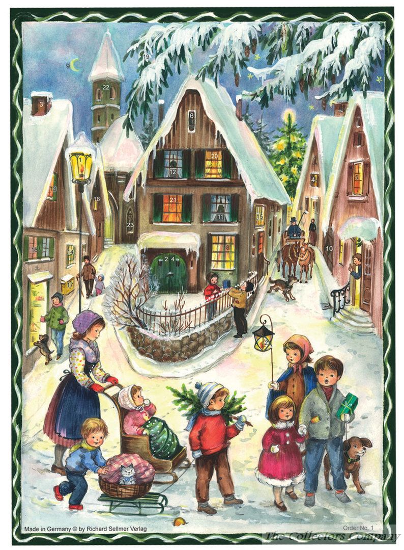 Richard Sellmer Traditional Advent Calendar Old Village Christmas (A4 Size) 1