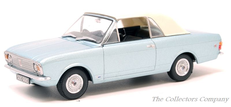 Oxford Diecast Ford Cortina MkII Crayford Convertible Blue Mink (Roof Up) 43CCC001A