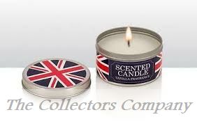 Vanilla Fragrance Scented Candles in Union Jack tins pack of 3 71056