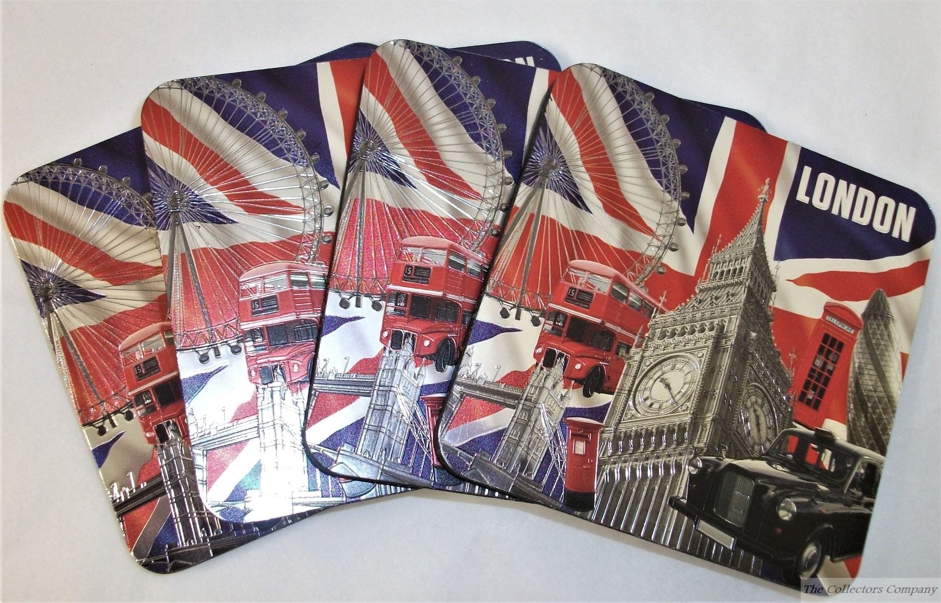 London 4 piece magnetic coaster set - Elgate 69467-000