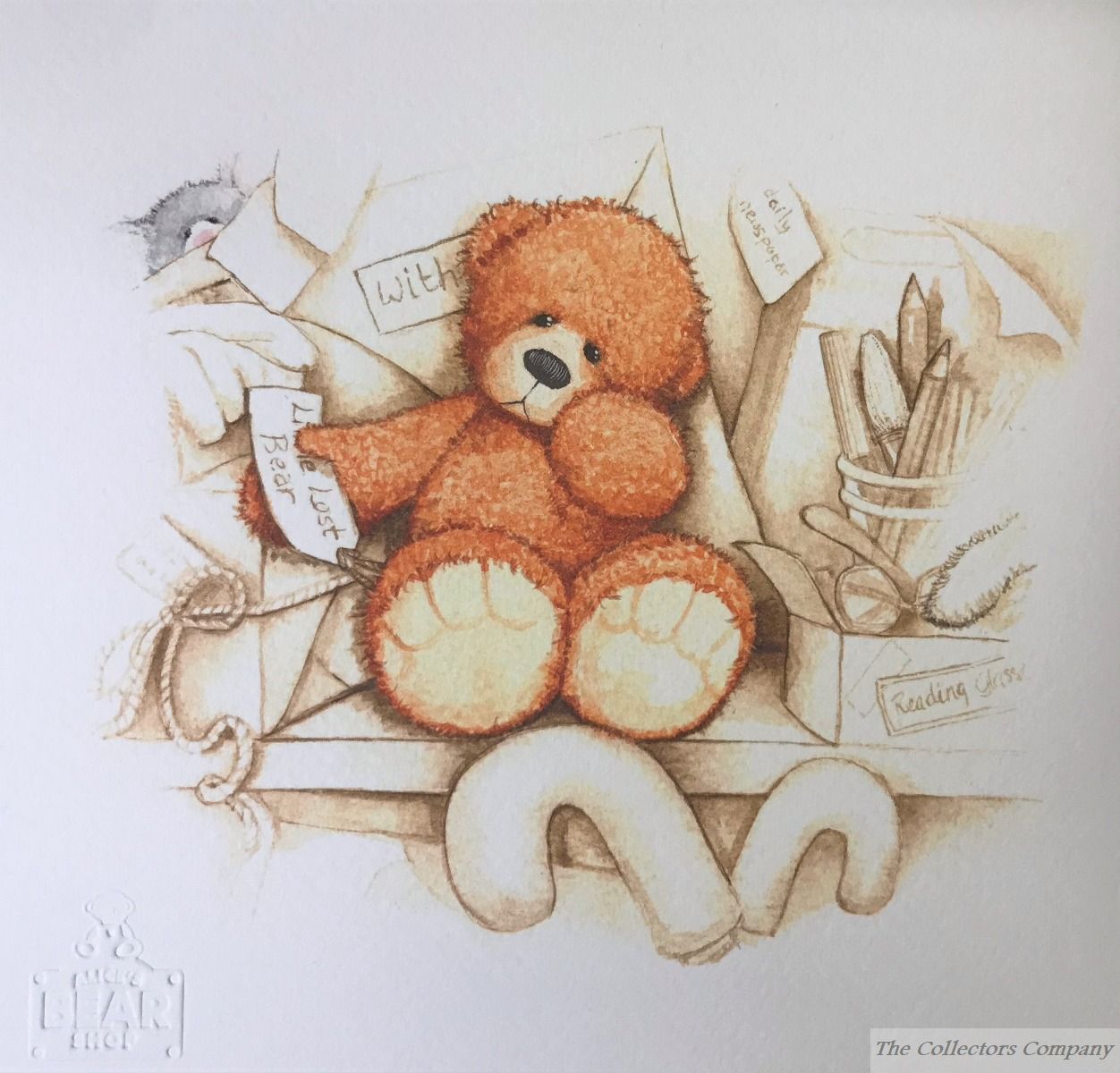 Alice's Bear Shop Illustration of Little Lost Bear from the storybook Little Lost Bear