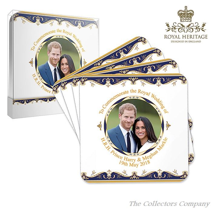 Royal Heritage H.R.H Harry and Megan Markle Wedding Commemorative Coasters set of 4 LP18078