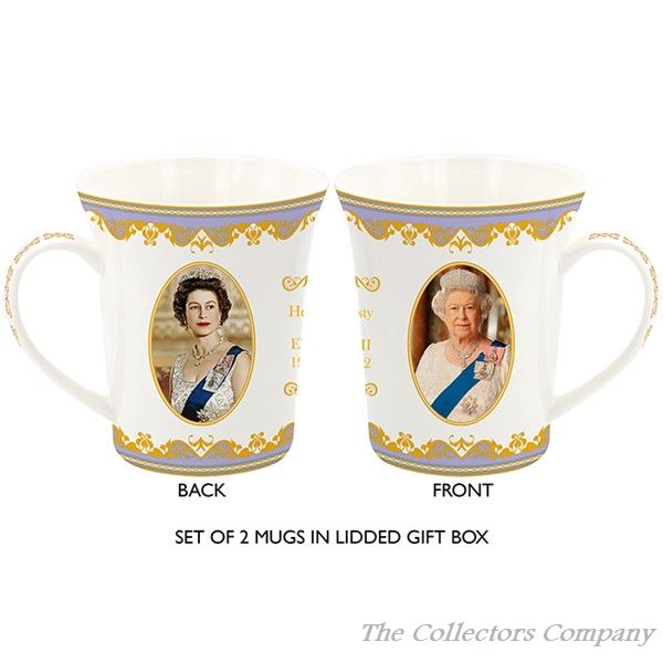 Commemorative Queen Elizabeth II, 2 mugs in gift box LP18204