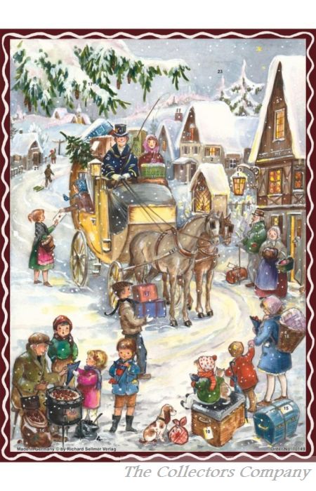 Richard Sellmer Advent Calendar - Large horse and carriage Snowy scene 70149