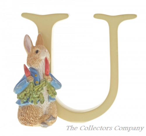 Beatrix Potter Alphabet Letter U Peter Rabbit With Radishes Miniature Figurine by Enesco A5013