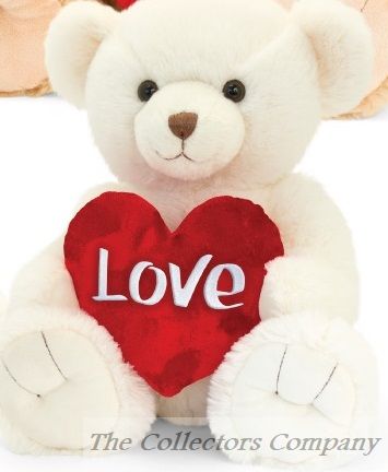 Keel Toys Teddy Bear Snuggles "Love"  Bear, Cream 30cm SV2159