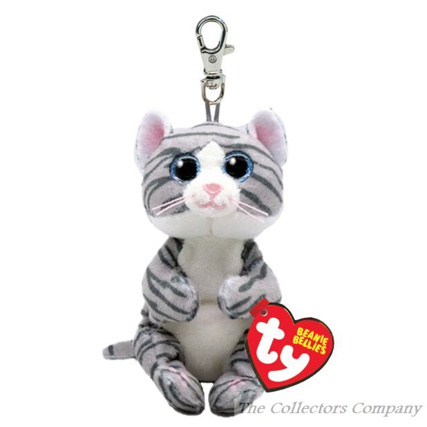 TY Mitzi Cat Beanie Key Clip 43100