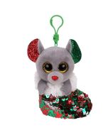 35314 Chipper Mouse Christmas Beanie Boo Key Clip by TY