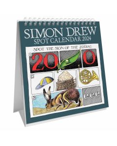 Simon Drew Easel Desk Calendar 2024 