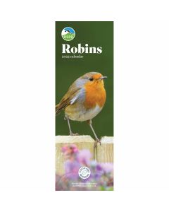 RSPB Robins Slim Calendar 2025, Carousel Calendars 250163