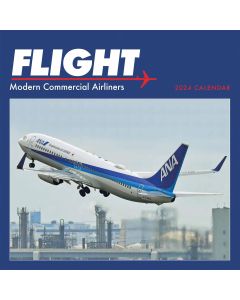 Flight Modern Commercial Airliners Wall Calendar 2024