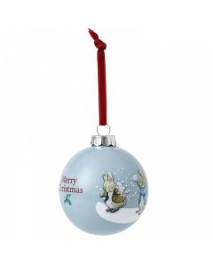 Beatrix Potter Peter & Benjamin's Snowball Fight Bauble by Enesco A29524