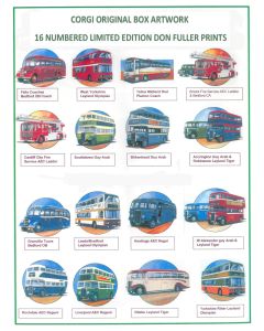 Corgi Don Fuller Prints, set of 16 limited edition vehicle prints