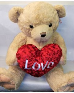 Giant Snuggles Bear with heart, Brown 75cm (30 inches) Keel Toys SV2157
