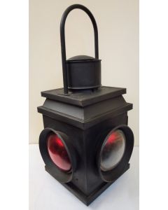 Black Iron Reproduction Railway Lantern with burner