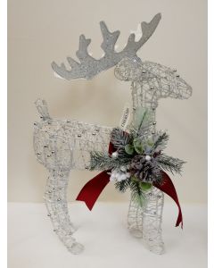 JD6896 White Glittering Reindeer Christmas Ornament by Shudehill Giftware