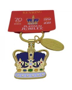 Platinum Jubilee Crown Keyring Elgate 75459