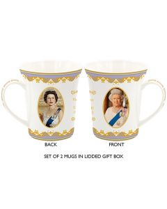 Commemorative Queen Elizabeth II, 2 mugs in gift box LP18204