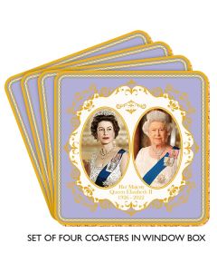 Commemorative Queen Elizabeth II set of 4 coasters (10x10cm) LP18214