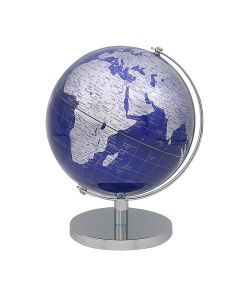 Vintage Silver & Blue World Globe on stand 27cm by Leonardo LP46123