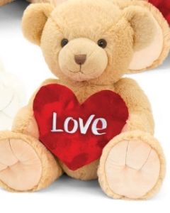 Keel Toys Teddy Bear Snuggles "Love" Bear with heart, Brown 25cm SV2150