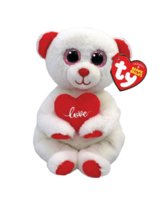 TY Desi Bear Valentine Beanie Bellie 15cm 41047