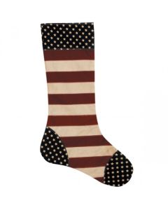 VG101DS Vintage Stars and Stripes Christmas Stocking by Woven Magic