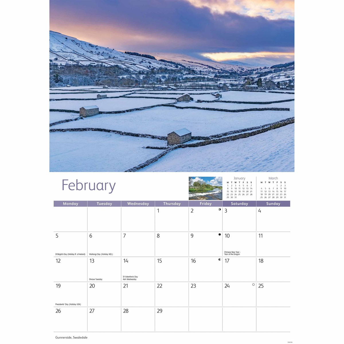 Yorkshire Dales A4 Calendar 2024 by Carousel Calendars 240052