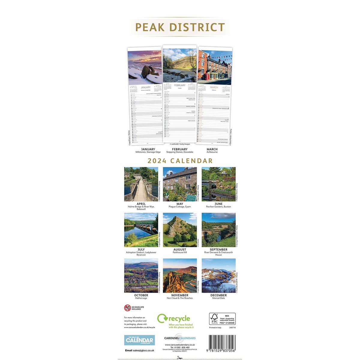 Peak District Slim Calendar 2024 by Carousel Calendars 240716