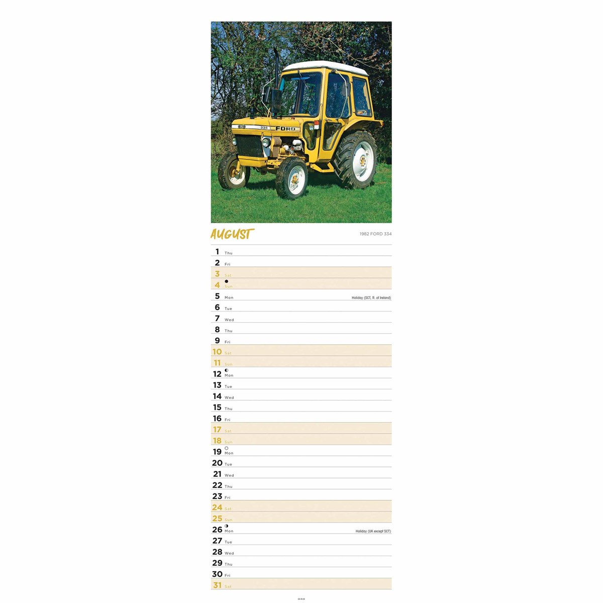 Tractors Slim Calendar 2024 by Carousel Calendars 240768