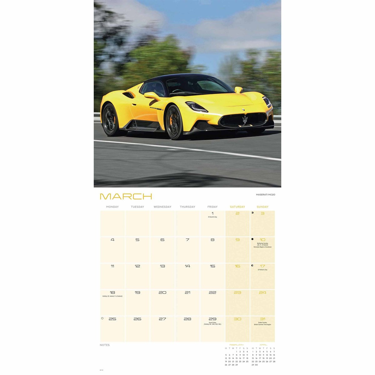 Supercars Wall Calendar 2024 by Carousel Calendars 240580