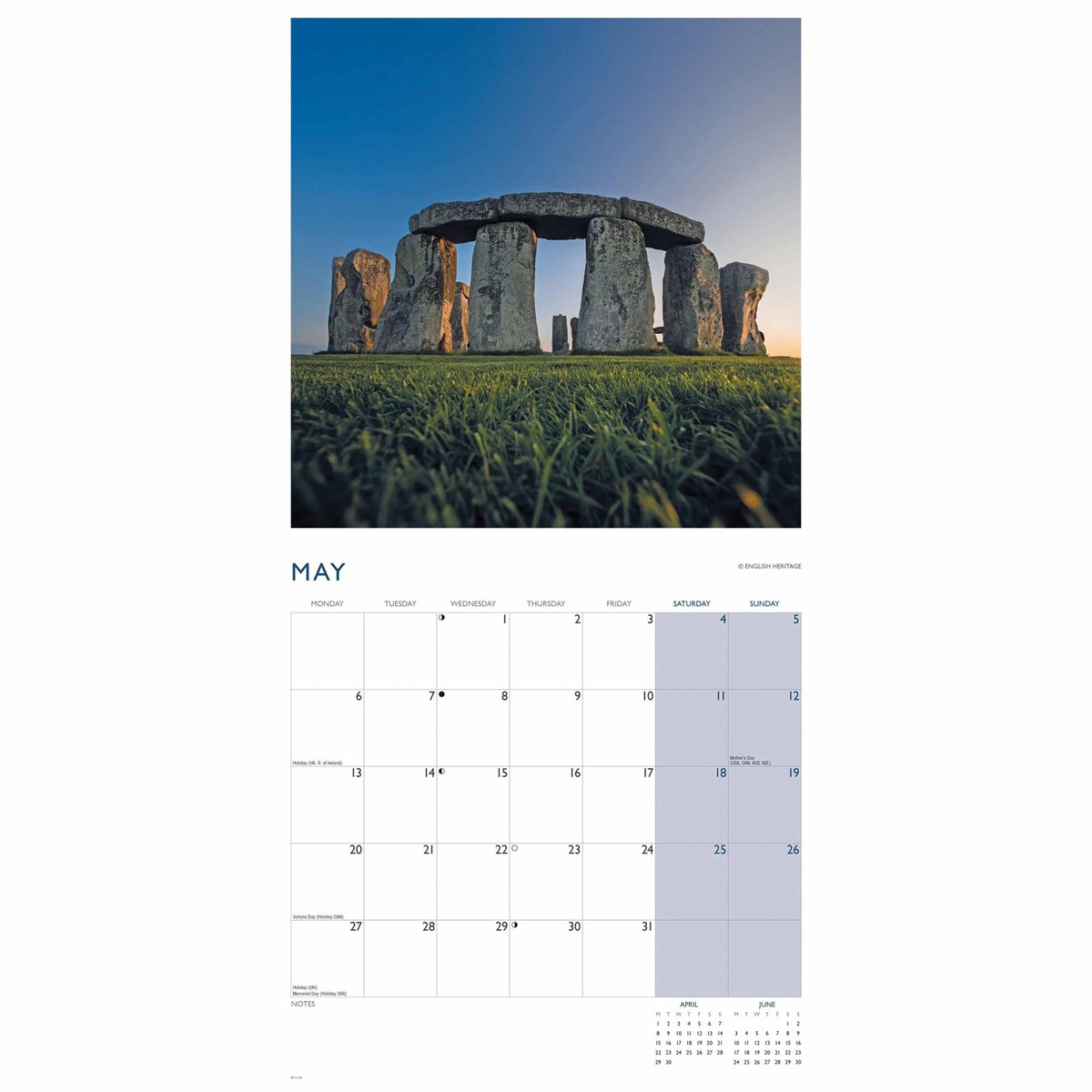 English Heritage Stonehenge Wall Calendar 2024 by Carousel Calendars 240876 English Heritage Calendar 2025
